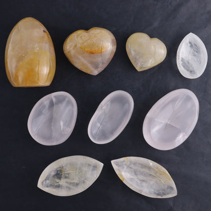 Madagascar Mixed Carvings Set of 9 - Expert Wholesale and Supplier of Wholesale Crystals & Bulk Gemstones, ["Agate","Bowls","Freeform","Freeforms","Hearts"]