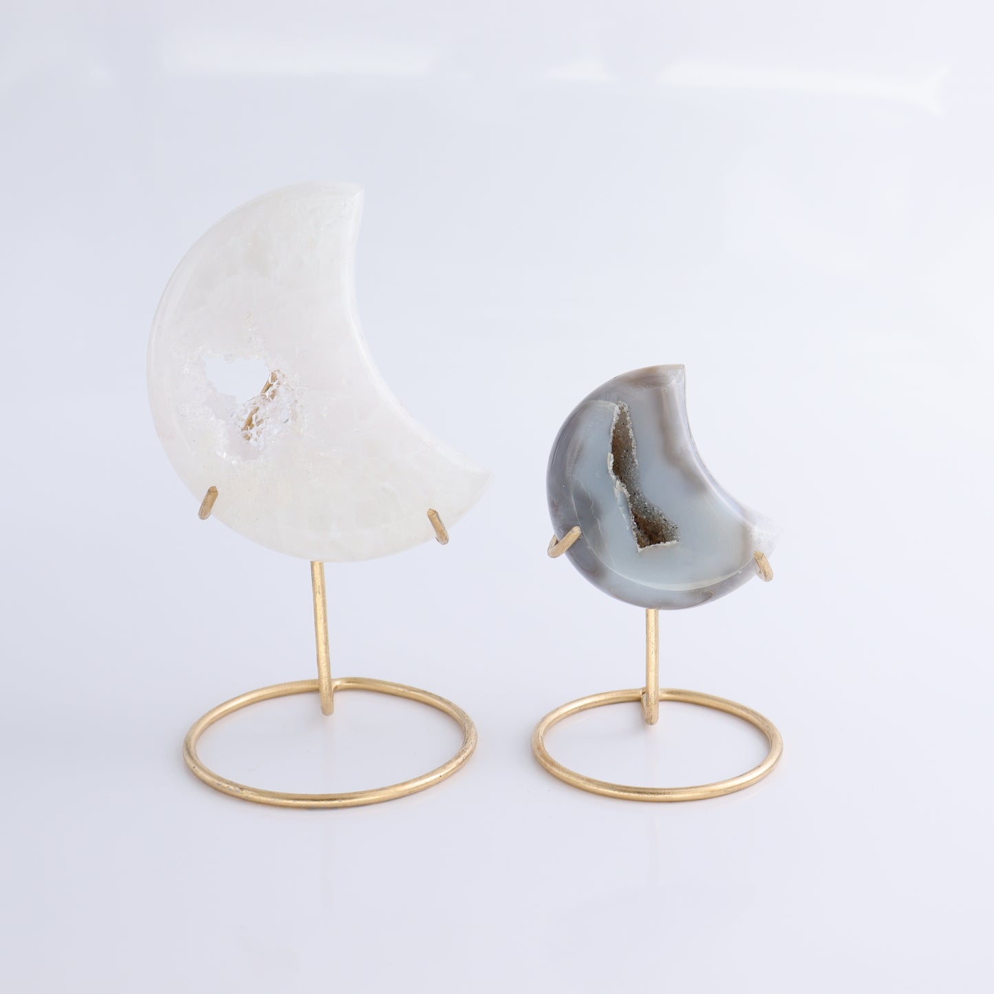 Agate Moons with Stand Set of 5