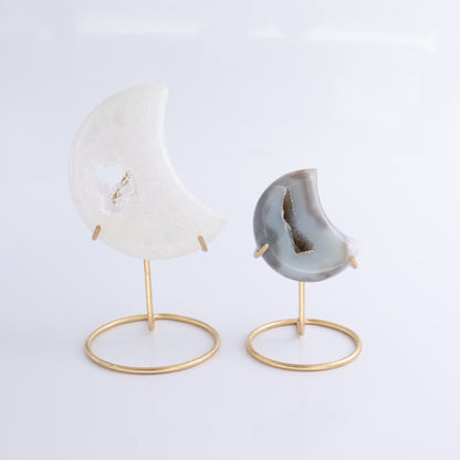 Agate Moons with Stand Set of 5
