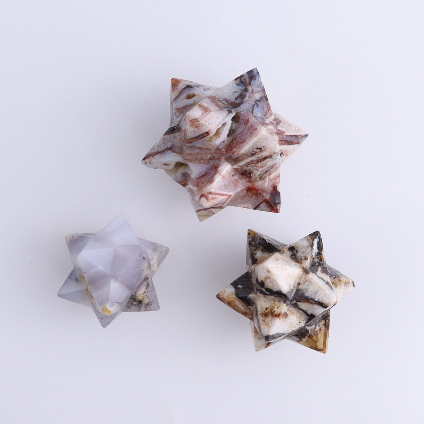 Mixed Stones Stars Set of 13 - Expert Wholesale and Supplier of Wholesale Crystals & Bulk Gemstones, ["jasper","Quartz","Rose Quartz","stars"]