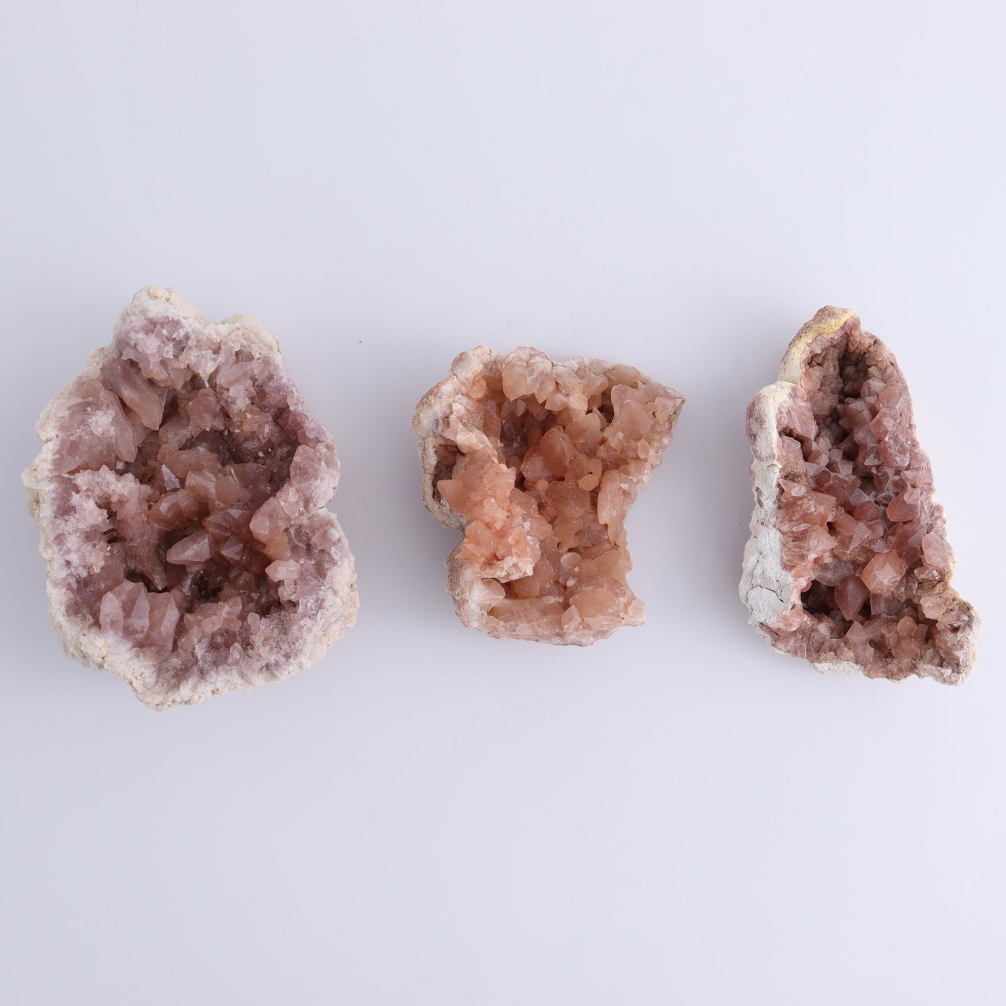 Pink Amethyst Geodes Flat of 12 - Expert Wholesale and Supplier of Wholesale Crystals & Bulk Gemstones, ["Amethyst","Pink Amethyst"]