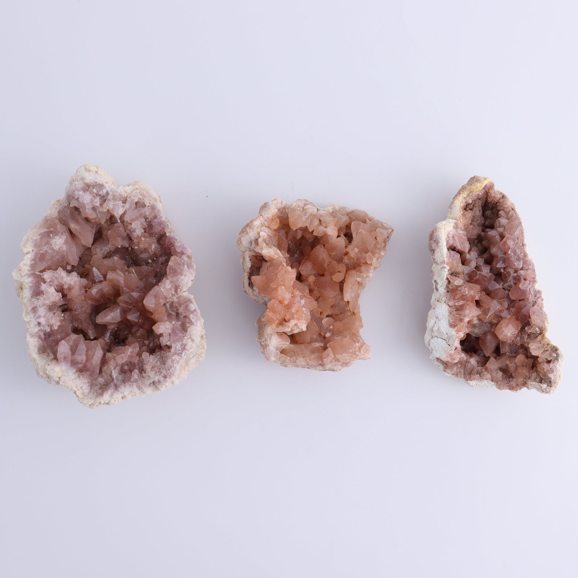 Pink Amethyst Geodes Flat of 12 - Expert Wholesale and Supplier of Wholesale Crystals & Bulk Gemstones, ["Amethyst","Pink Amethyst"]