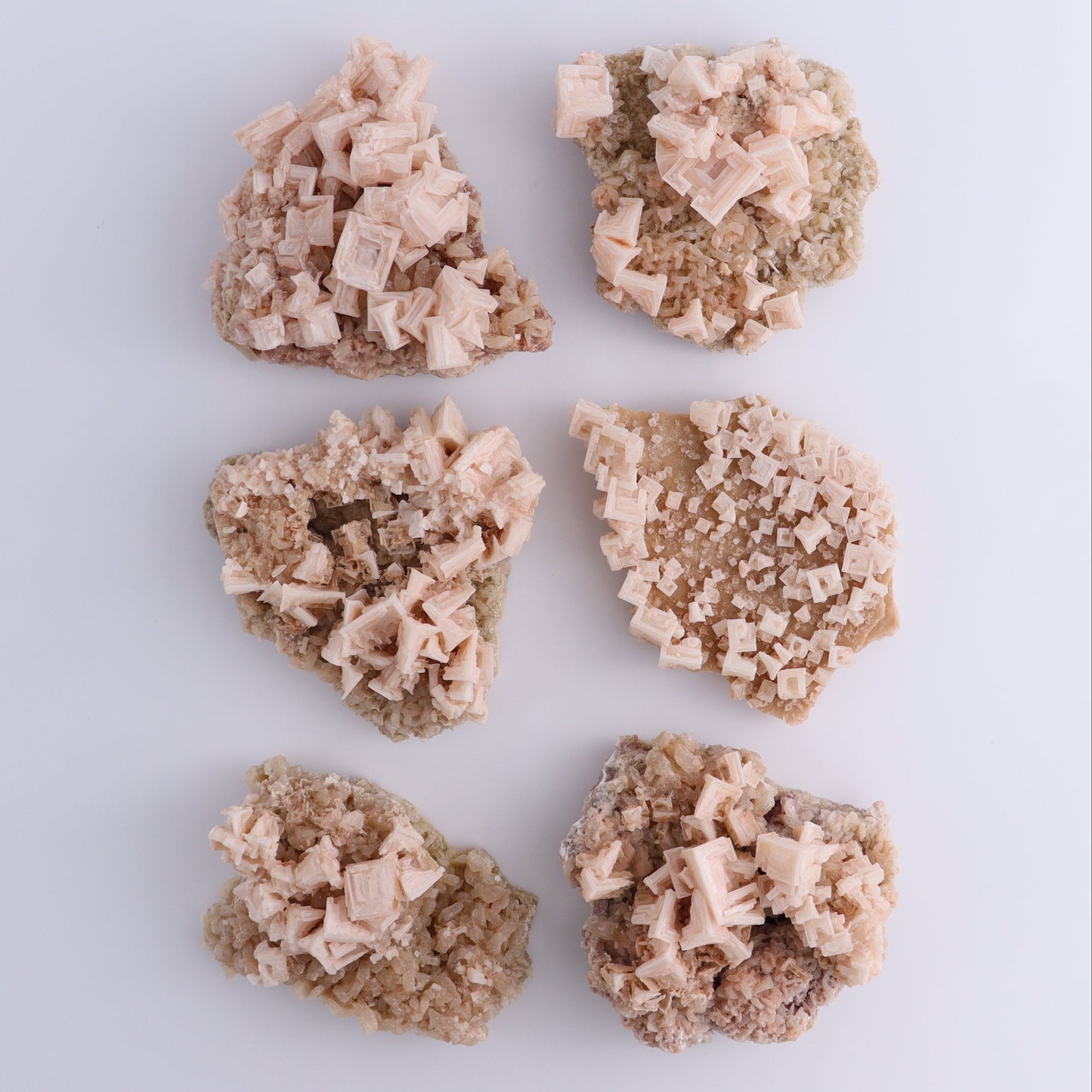 Halite on Trona from Owens Lake Set of 6 - Expert Wholesale and Supplier of Wholesale Crystals & Bulk Gemstones, ["California","Flats","Halite","halite on trona","Pink Halite","United States"]