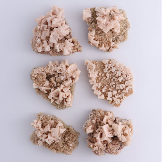 Halite on Trona from Owens Lake Set of 6 - Expert Wholesale and Supplier of Wholesale Crystals & Bulk Gemstones, ["California","Flats","Halite","halite on trona","Pink Halite","United States"]