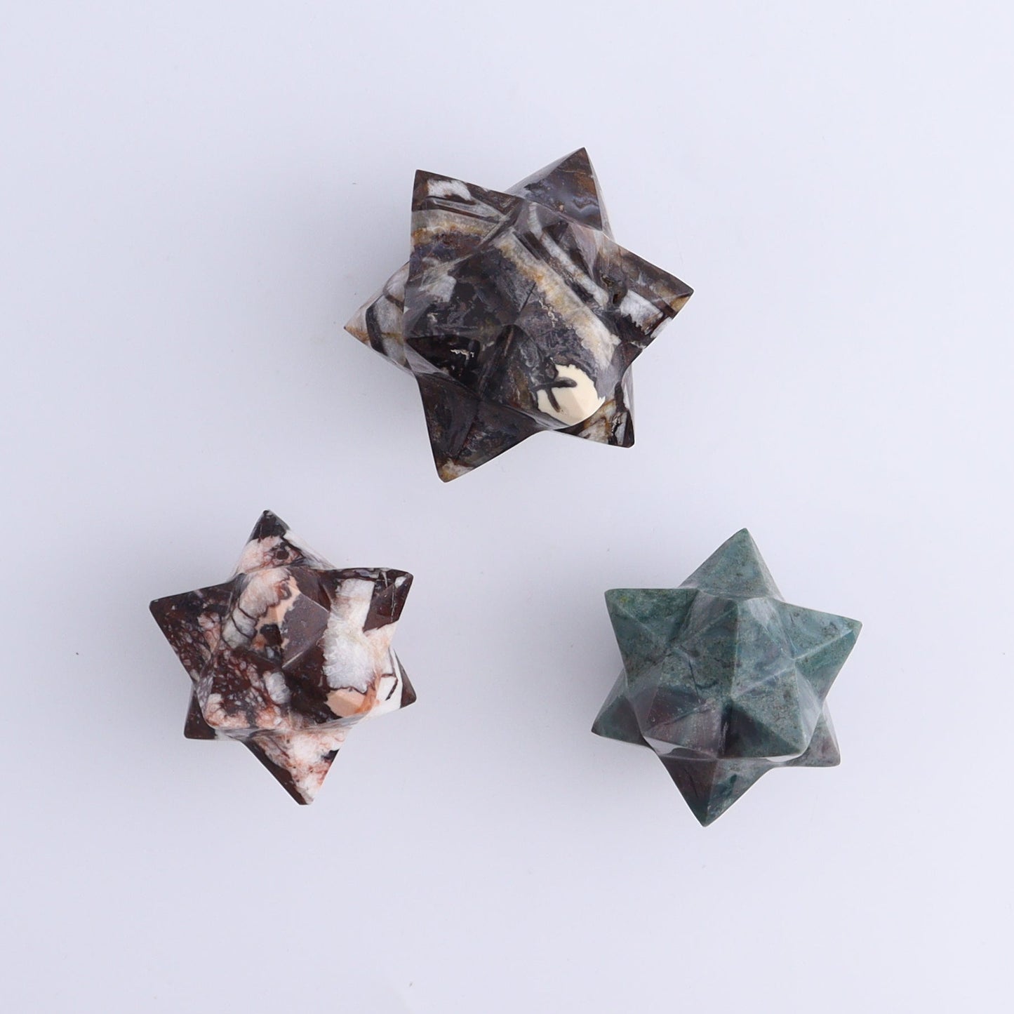 Mixed Stones Stars Set of 13 - Expert Wholesale and Supplier of Wholesale Crystals & Bulk Gemstones, ["jasper","Quartz","Rose Quartz","stars"]