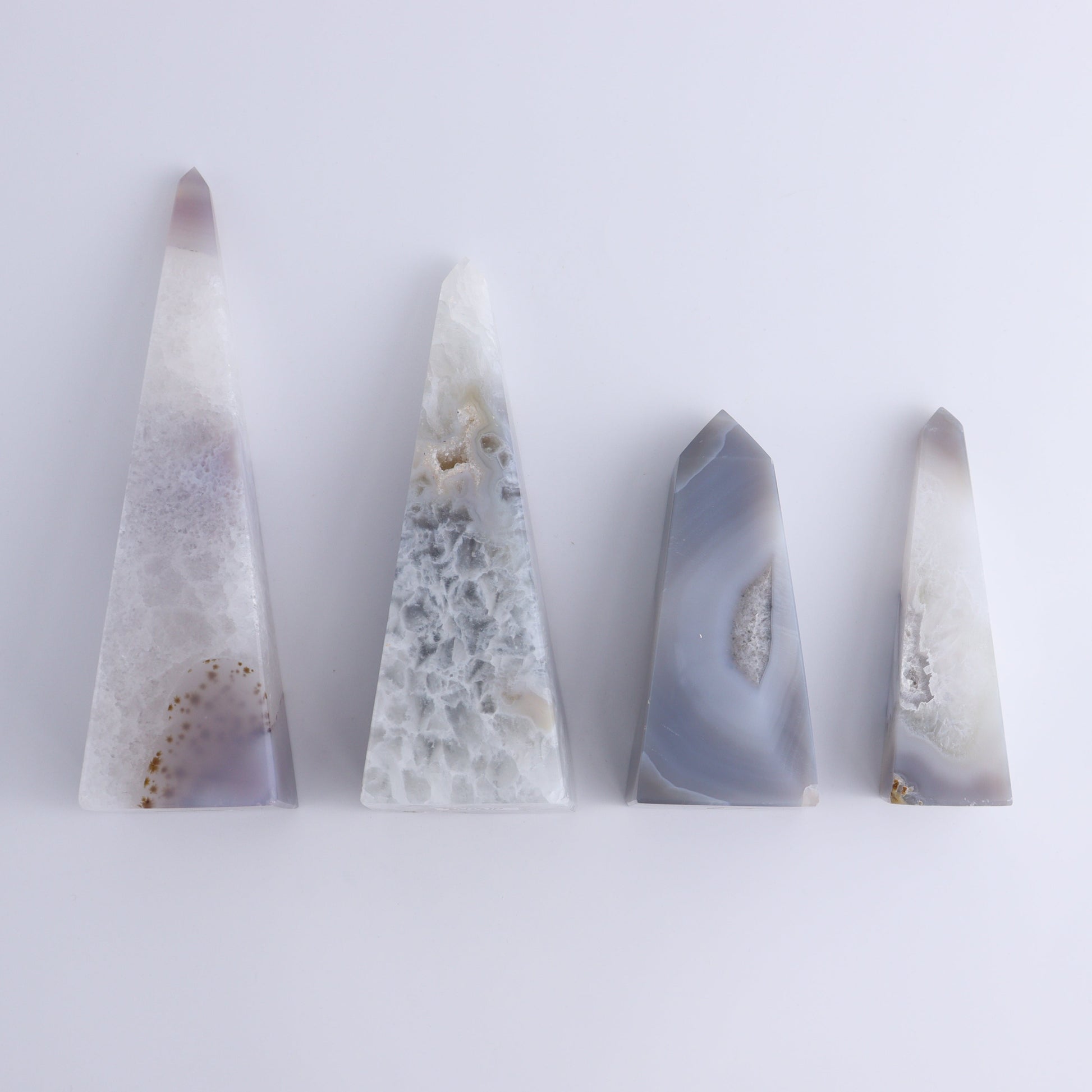 Agate Obelisk Set of 4 - Expert Wholesale and Supplier of Wholesale Crystals & Bulk Gemstones, ["Agate","Brazil","Obelisk"]