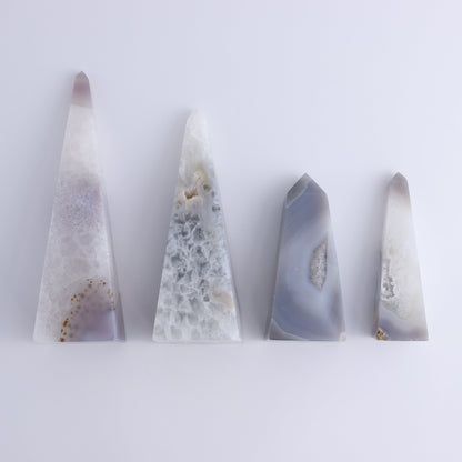 Agate Obelisk Set of 4 - Expert Wholesale and Supplier of Wholesale Crystals & Bulk Gemstones, ["Agate","Brazil","Obelisk"]