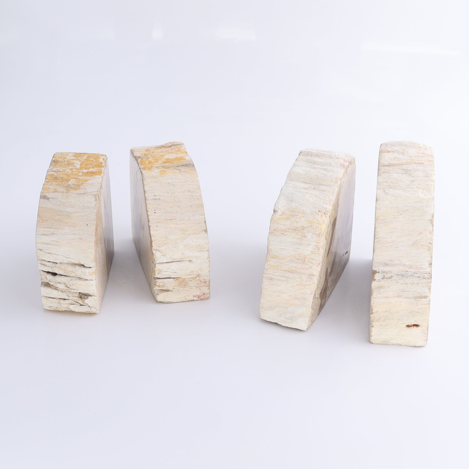 One Pair of White/Grey 1.8-2 kg Petrified Wood Bookends - Expert Wholesale and Supplier of Wholesale Crystals & Bulk Gemstones, ["Bookends","Indonesia","Petrified Wood"]