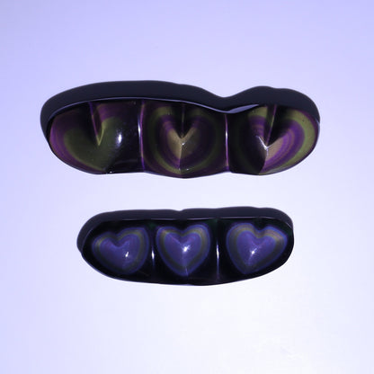 Rainbow Obsidian Heart Set of 2 - Expert Wholesale and Supplier of Wholesale Crystals & Bulk Gemstones, ["Hearts","Mexico","Obsidian","Rainbow Obsidian"]