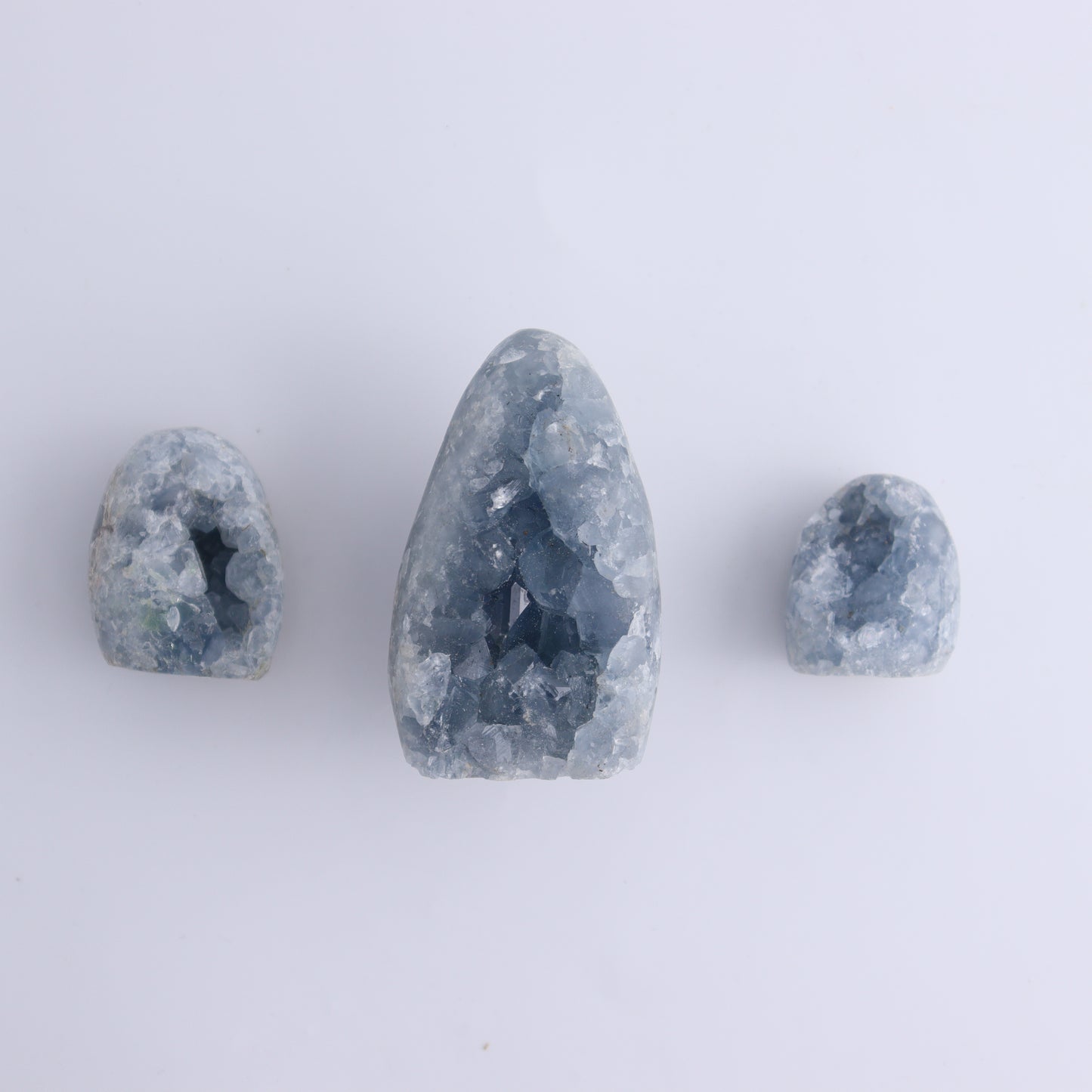Celestite Set of 7 - Expert Wholesale and Supplier of Wholesale Crystals & Bulk Gemstones, ["Celestite","Freeform","Madagascar"]
