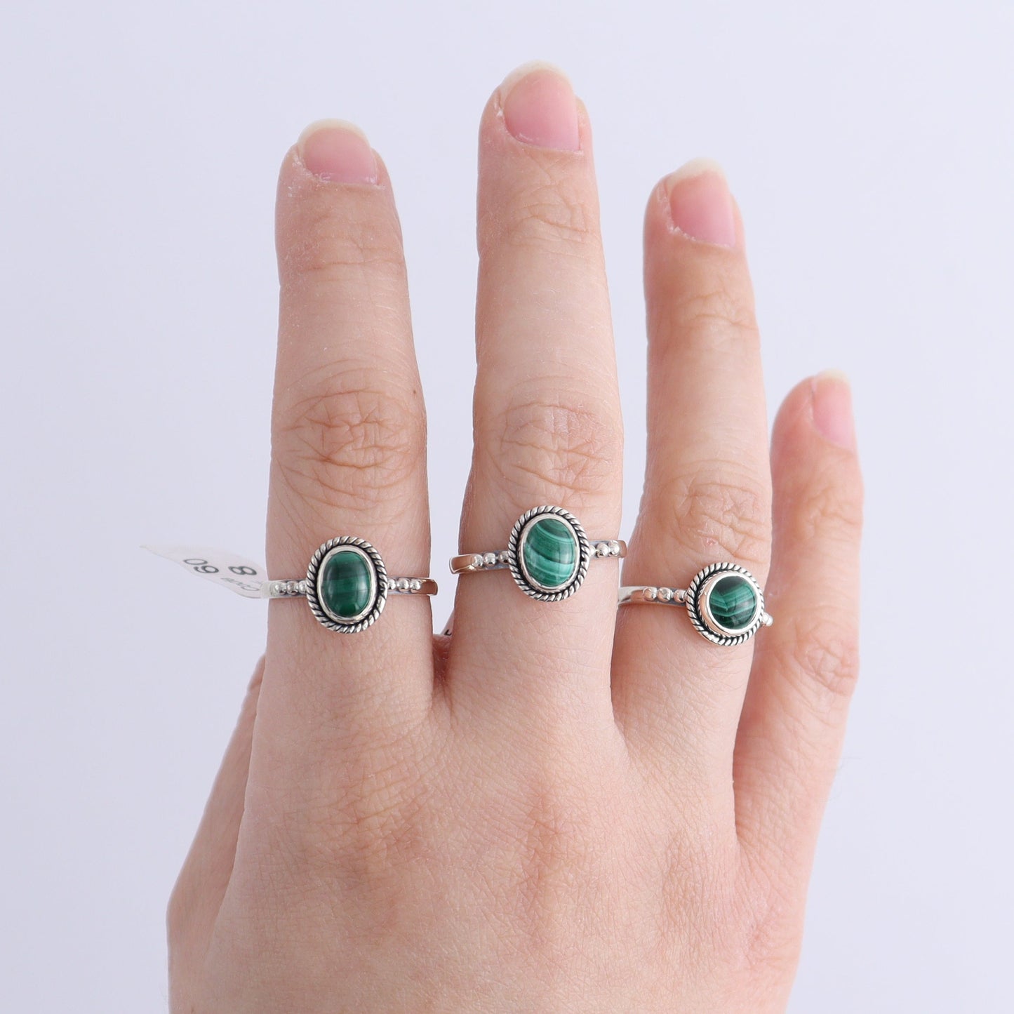 Malachite Rings Set of 7 (Ring Holders Not Included) - Expert Wholesale and Supplier of Wholesale Crystals & Bulk Gemstones, ["Malachite","Ring","rings","sterling silver"]
