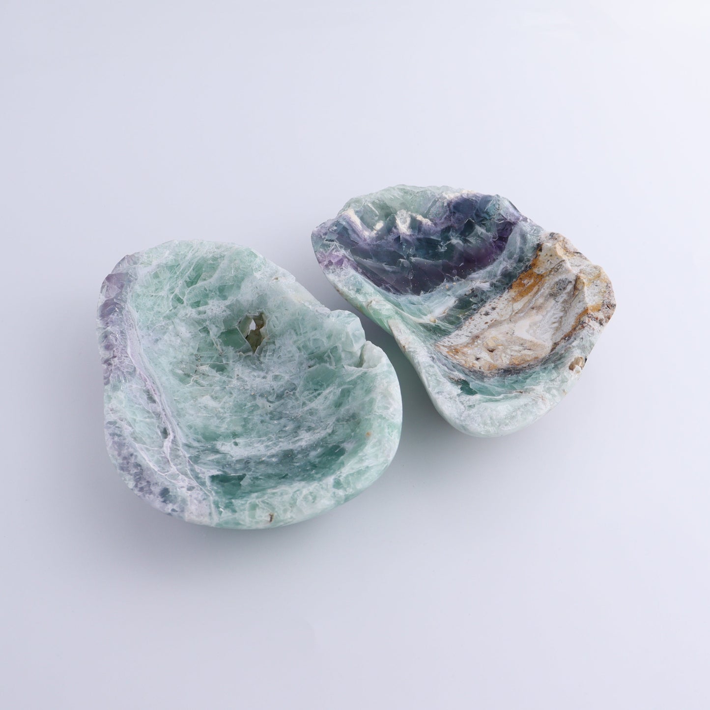 Fluorite Bowls Set of 2 - Expert Wholesale and Supplier of Wholesale Crystals & Bulk Gemstones, ["Bowls","Fluorite","Mexico"]