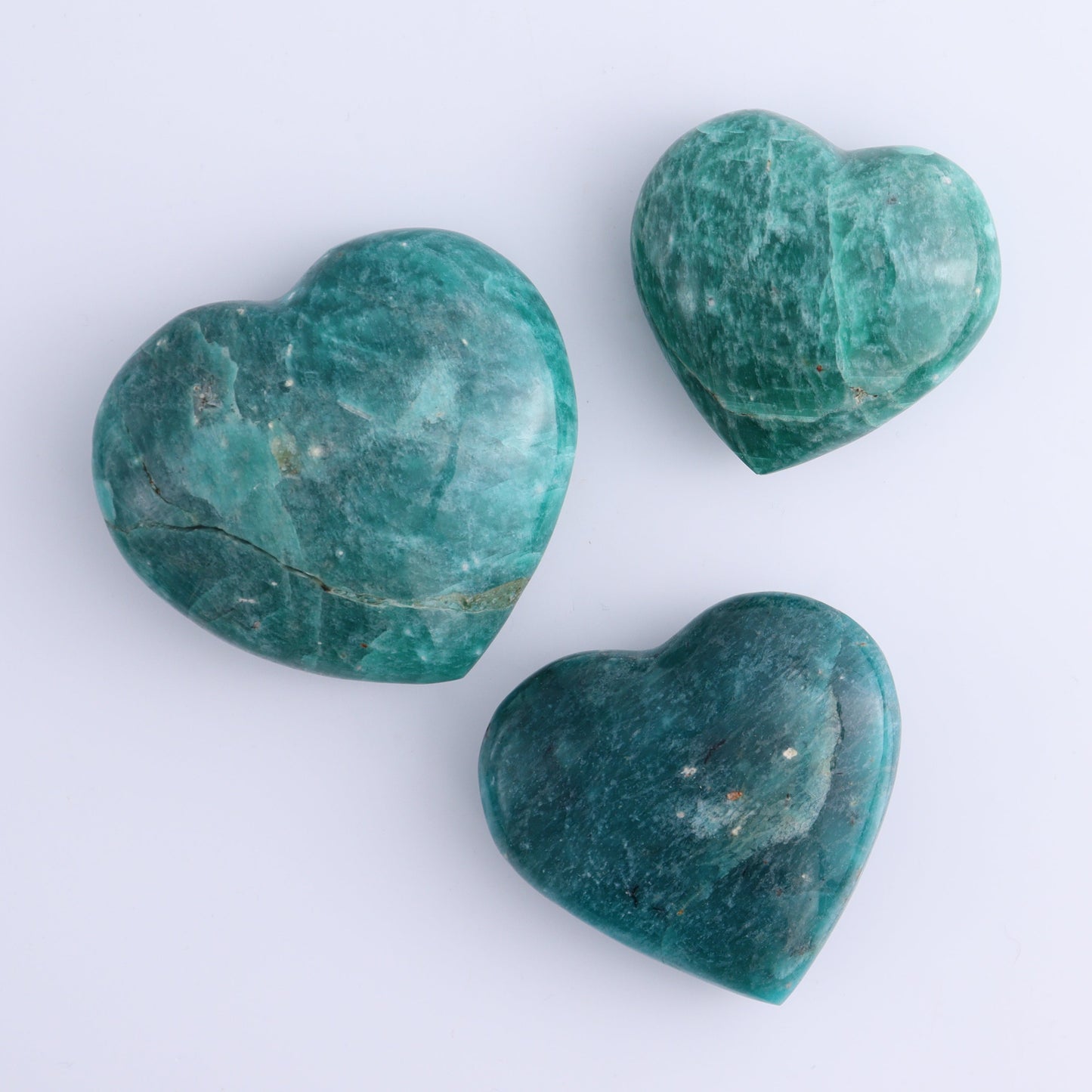 Amazonite Hearts Set of 12 - Expert Wholesale and Supplier of Wholesale Crystals & Bulk Gemstones, ["Amazonite","Hearts","Madagascar"]
