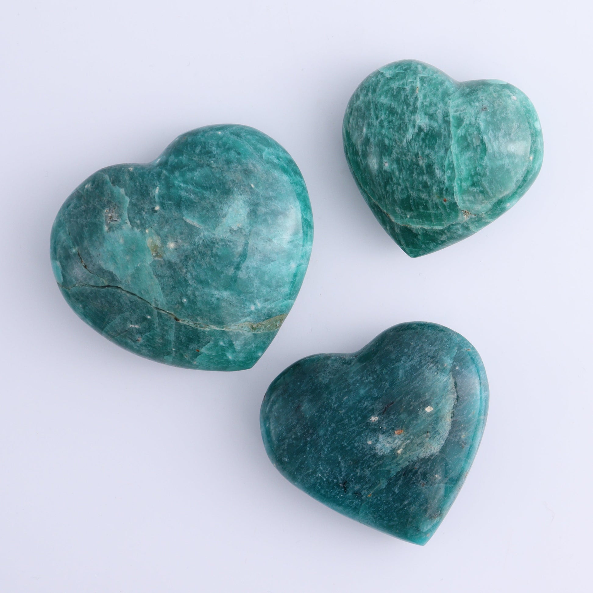 Amazonite Hearts Set of 12 - Expert Wholesale and Supplier of Wholesale Crystals & Bulk Gemstones, ["Amazonite","Hearts","Madagascar"]