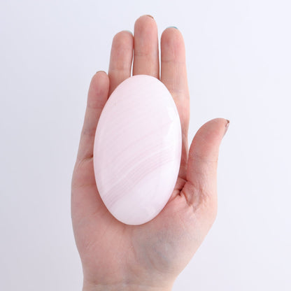 Pink Mangano Calcite Palm Stone Set of 6