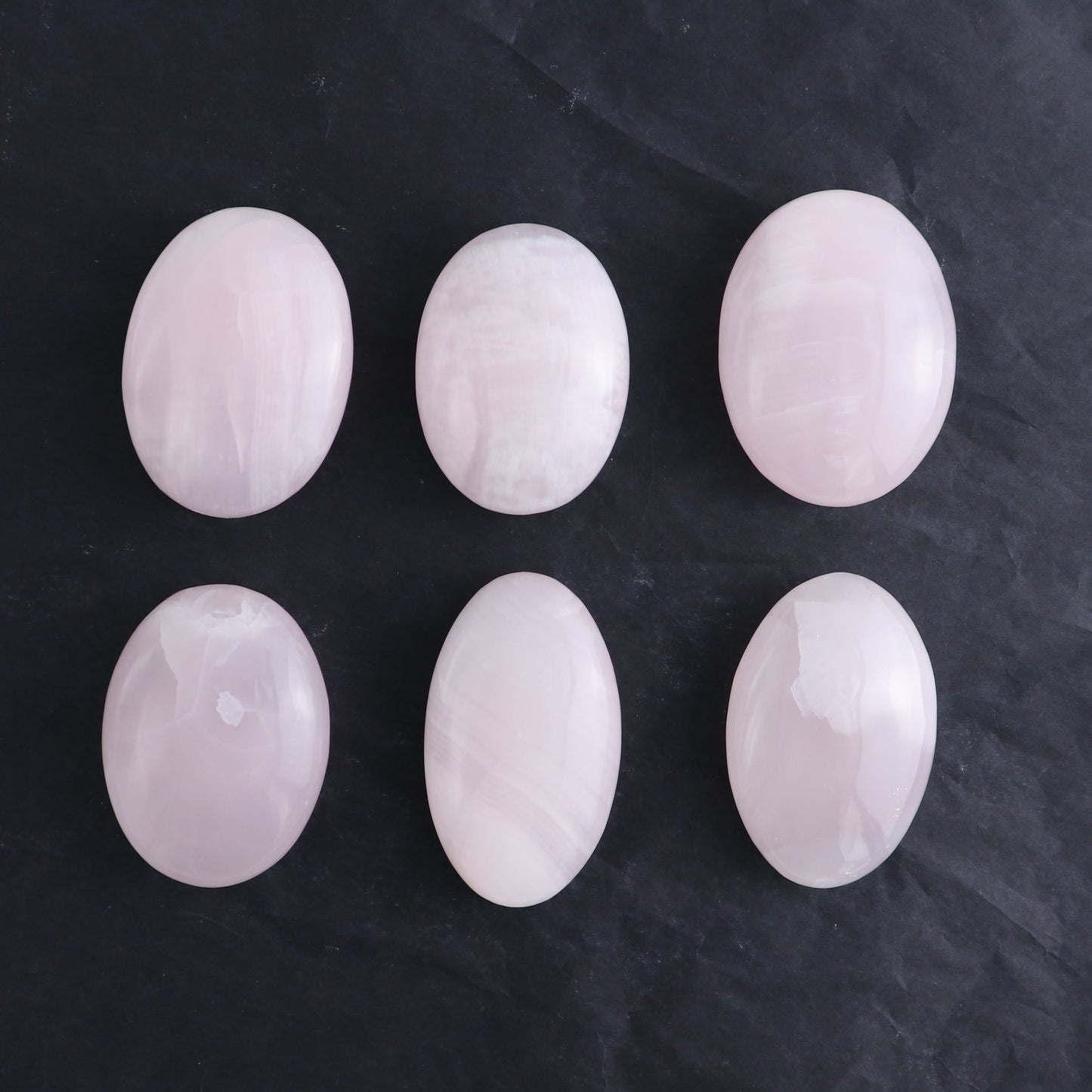 Pink Mangano Calcite Palm Stone Set of 6