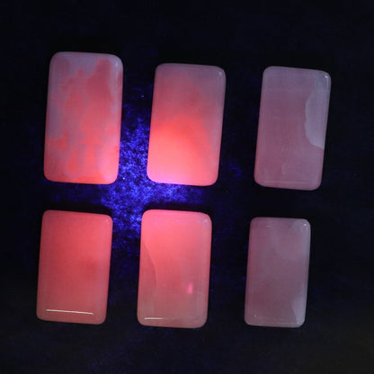 Pink Mangano Calcite Rectangles Set of 20
