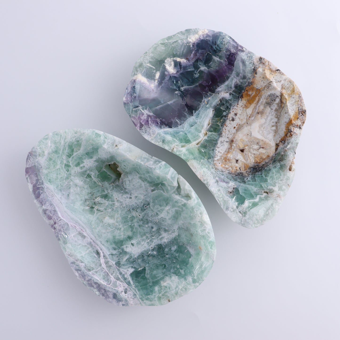 Fluorite Bowls Set of 2 - Expert Wholesale and Supplier of Wholesale Crystals & Bulk Gemstones, ["Bowls","Fluorite","Mexico"]