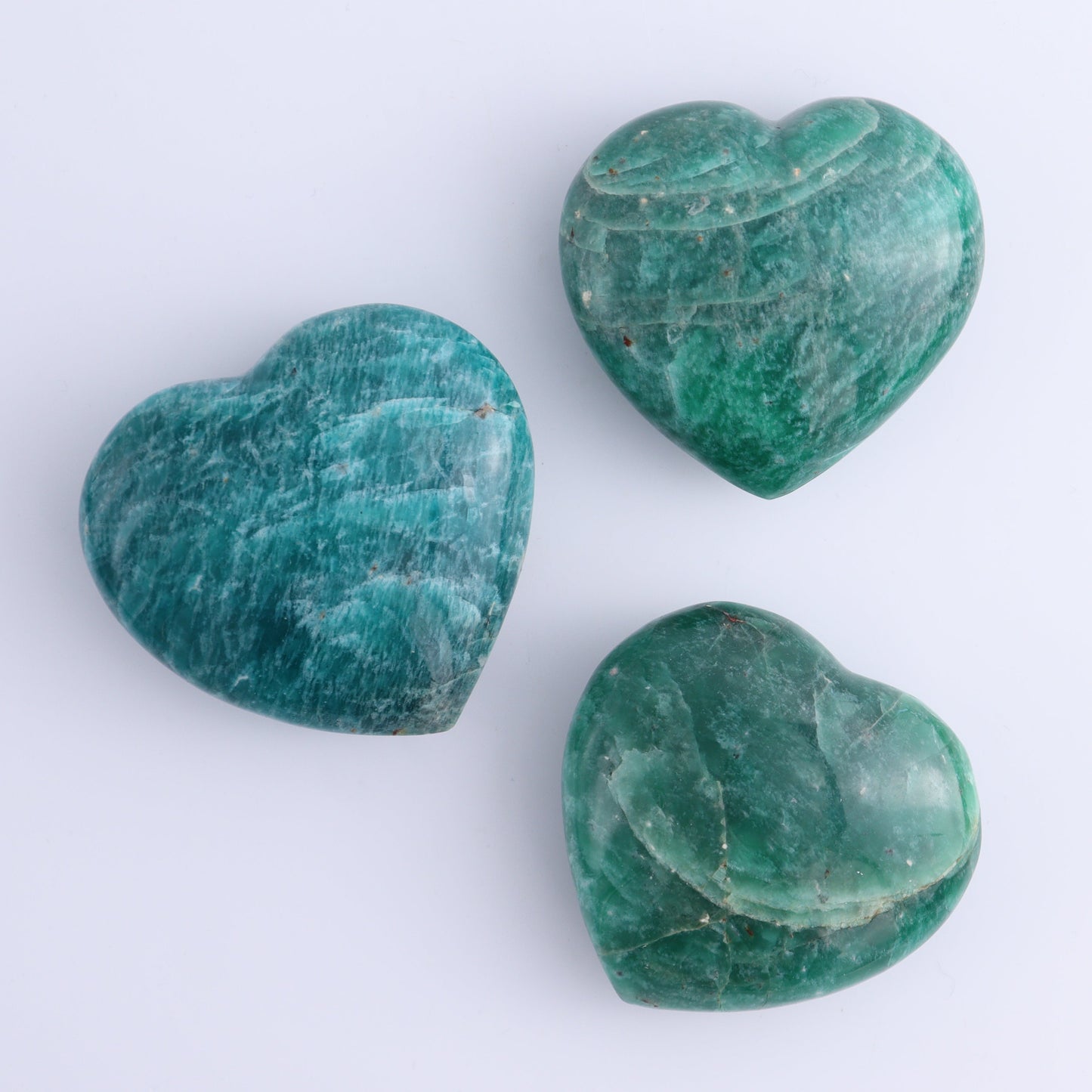 Amazonite Hearts Set of 12 - Expert Wholesale and Supplier of Wholesale Crystals & Bulk Gemstones, ["Amazonite","Hearts","Madagascar"]