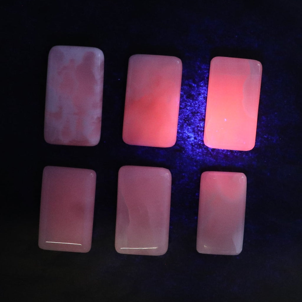 Pink Mangano Calcite Rectangles Set of 20