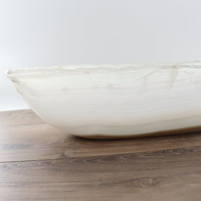 Mexican Onyx/Calcite Canoe Bowl 31"