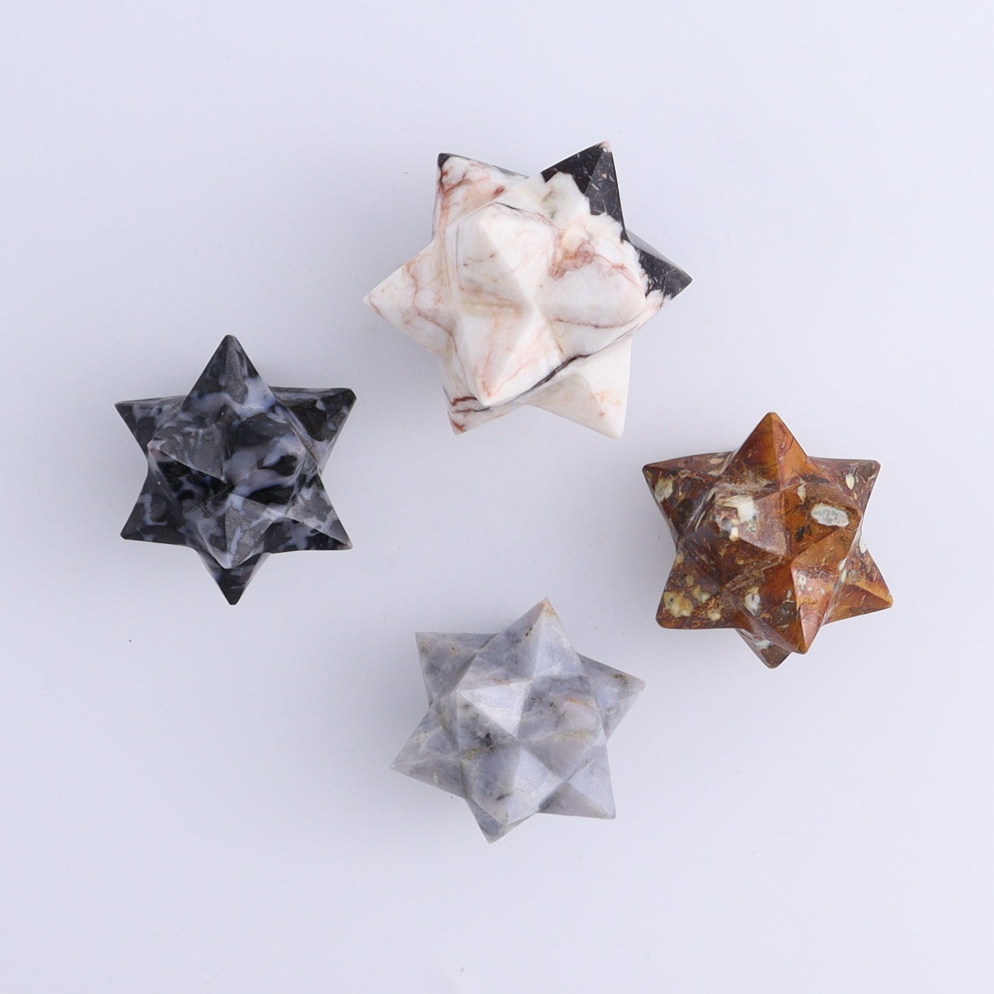 Mixed Stones Stars Set of 13 - Expert Wholesale and Supplier of Wholesale Crystals & Bulk Gemstones, ["jasper","Quartz","Rose Quartz","stars"]