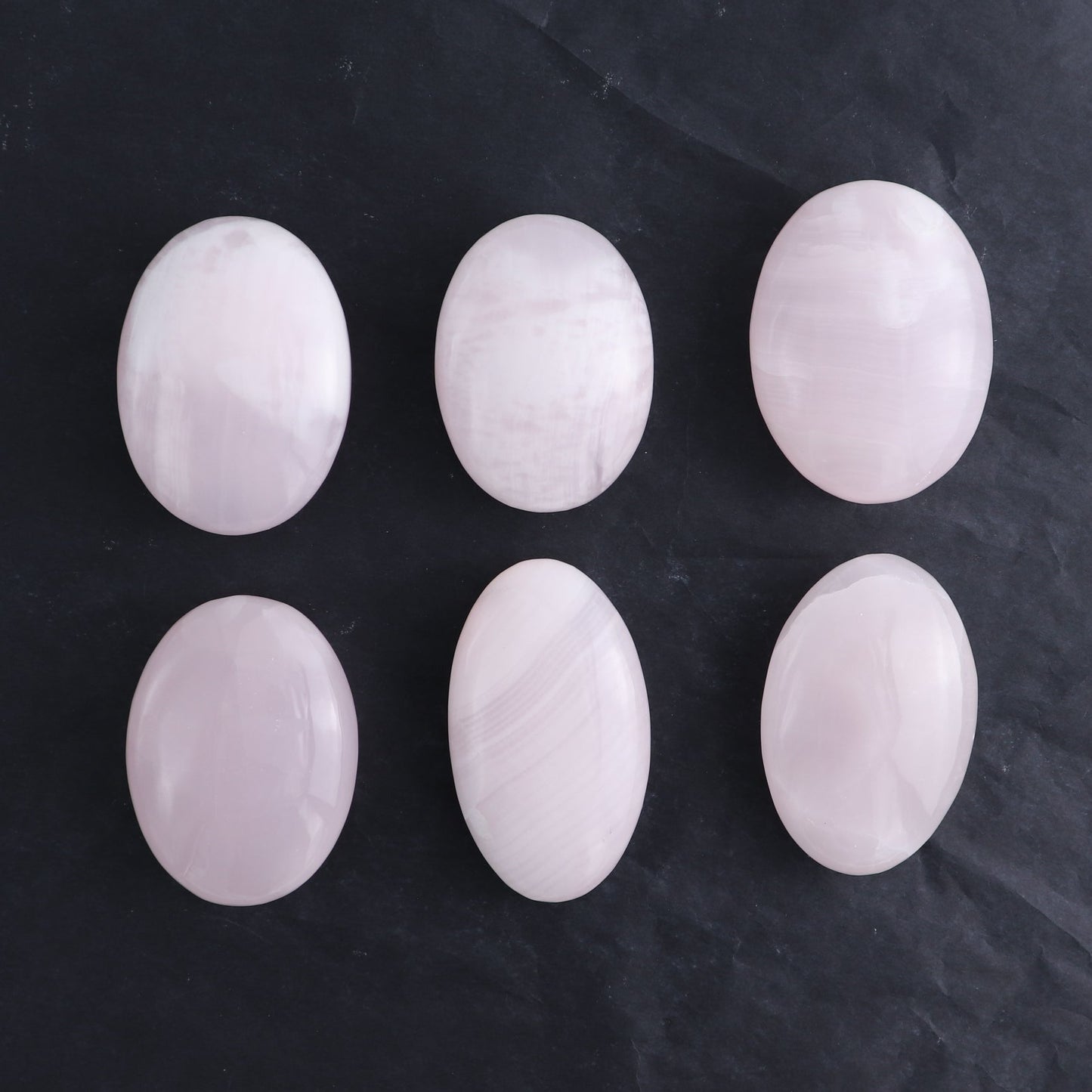 Pink Mangano Calcite Palm Stone Set of 6