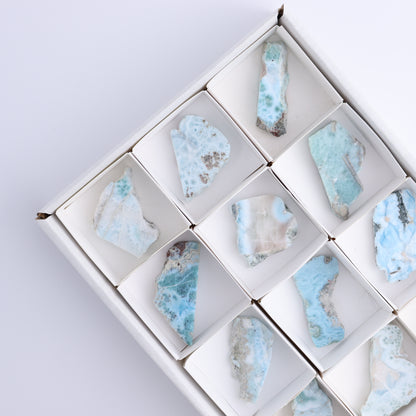 Larimar Slices Set of 12 - Expert Wholesale and Supplier of Wholesale Crystals & Bulk Gemstones, ["Larimar","Slices and Slabs"]
