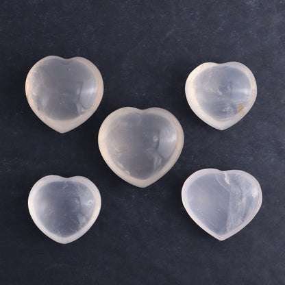 Girasol Quartz Hearts Set of 9 - Expert Wholesale and Supplier of Wholesale Crystals & Bulk Gemstones, ["Girasol","Girasol Quartz","Hearts","Quartz"]