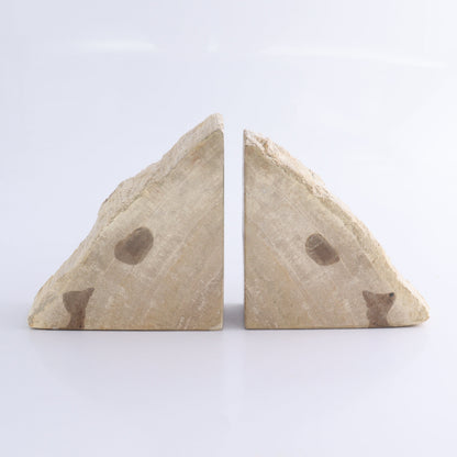 One Pair of White/Grey 1.5-1.7 kg Petrified Wood Bookends - Expert Wholesale and Supplier of Wholesale Crystals & Bulk Gemstones, ["Bookends","Indonesia","Petrified Wood"]