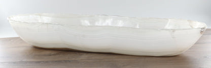 Mexican Onyx/Calcite Canoe Bowl 31"