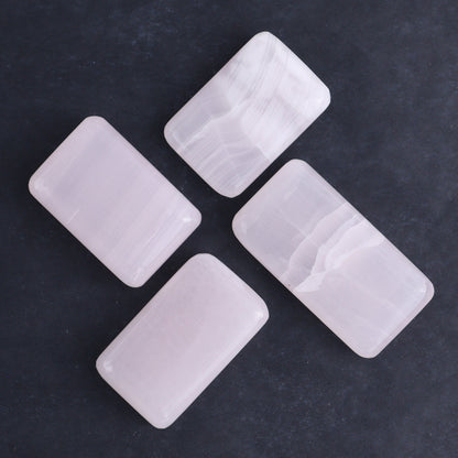 Pink Mangano Calcite Rectangles Set of 8 - Expert Wholesale and Supplier of Wholesale Crystals & Bulk Gemstones, ["Calcite","Hearts","Madagascar","Pink Calcite"]