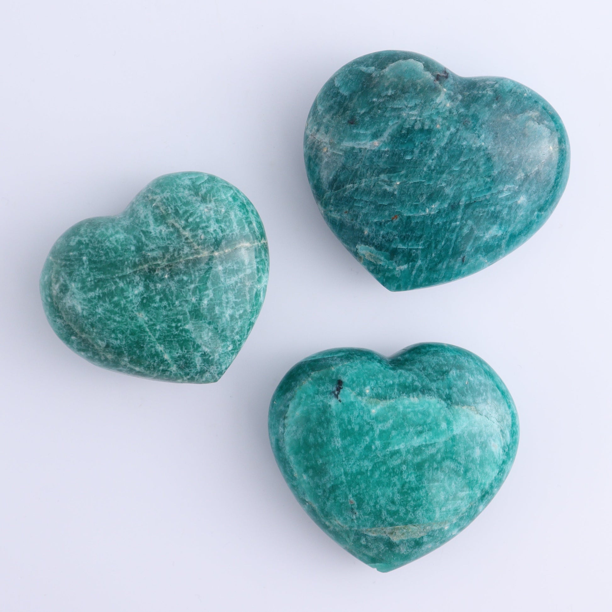 Amazonite Hearts Set of 12 - Expert Wholesale and Supplier of Wholesale Crystals & Bulk Gemstones, ["Amazonite","Hearts","Madagascar"]