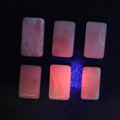 Pink Mangano Calcite Rectangles Set of 20