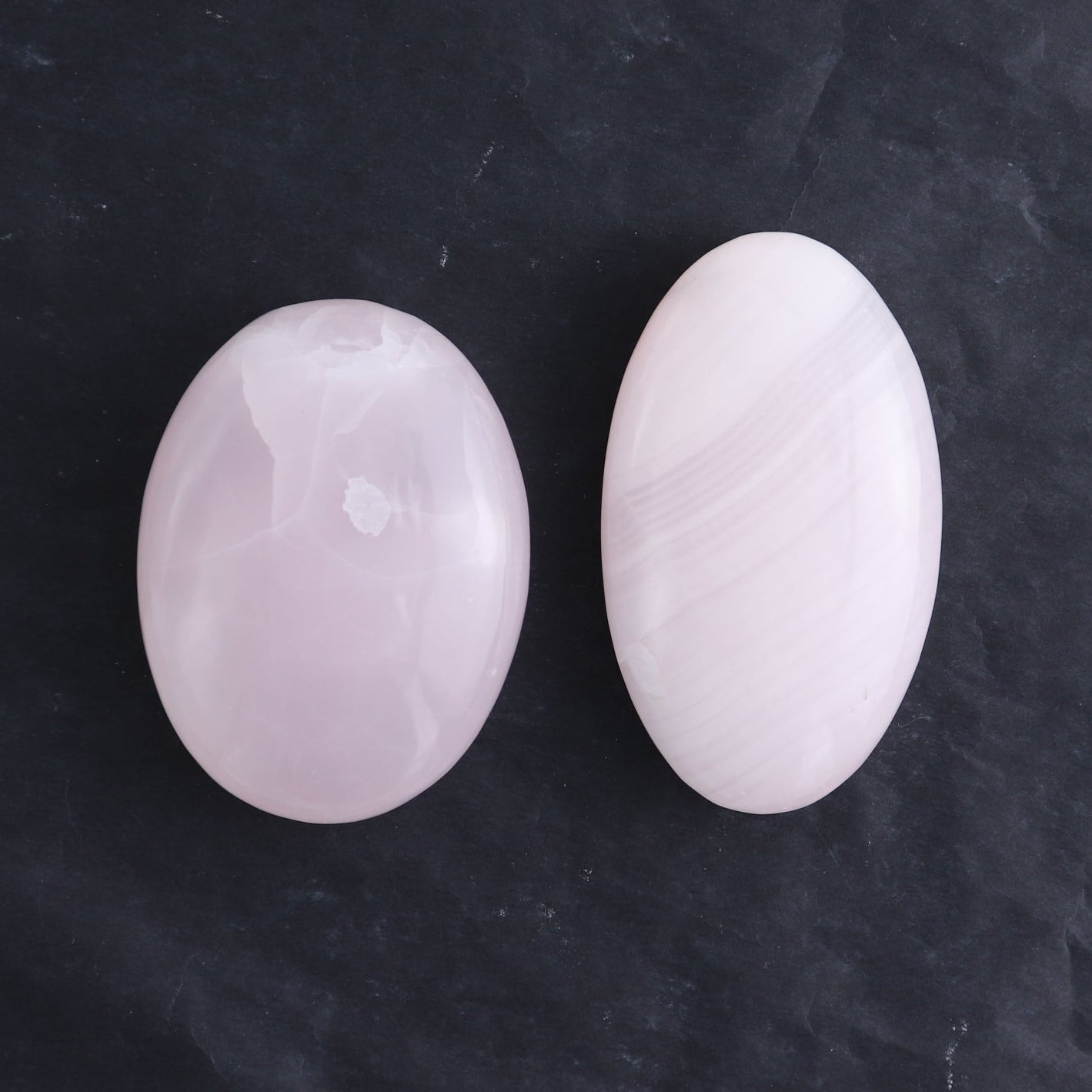 Pink Mangano Calcite Palm Stone Set of 6