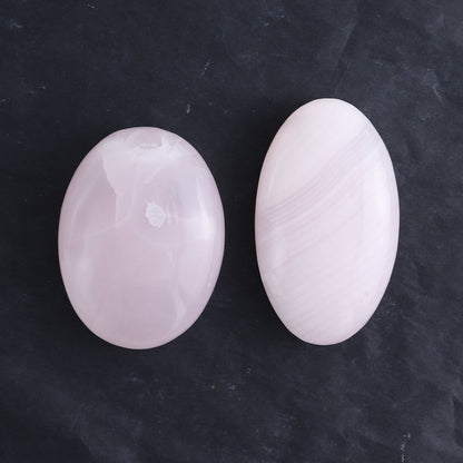 Pink Mangano Calcite Palm Stone Set of 6