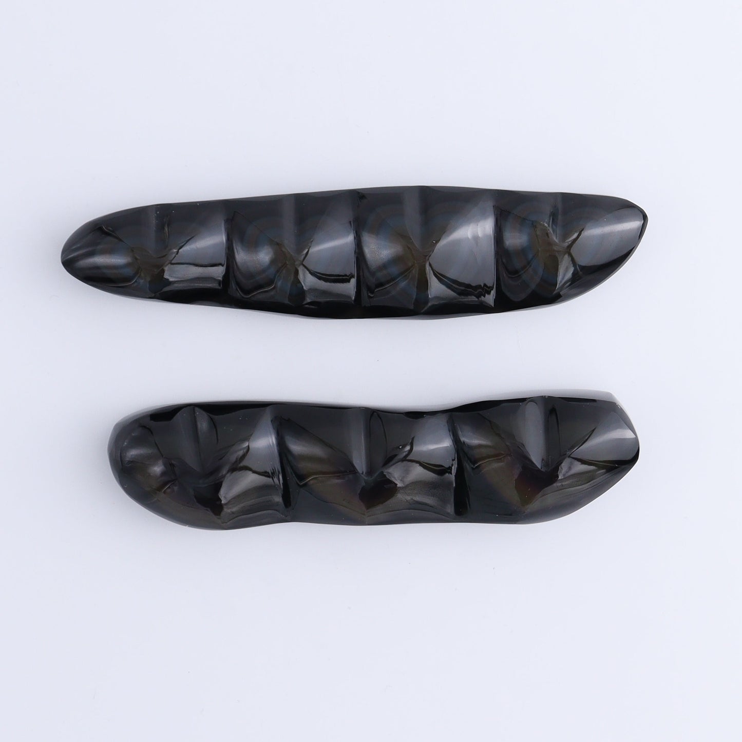 Rainbow Obsidian Heart Set of 2 - Expert Wholesale and Supplier of Wholesale Crystals & Bulk Gemstones, ["Hearts","Mexico","Obsidian","Rainbow Obsidian"]