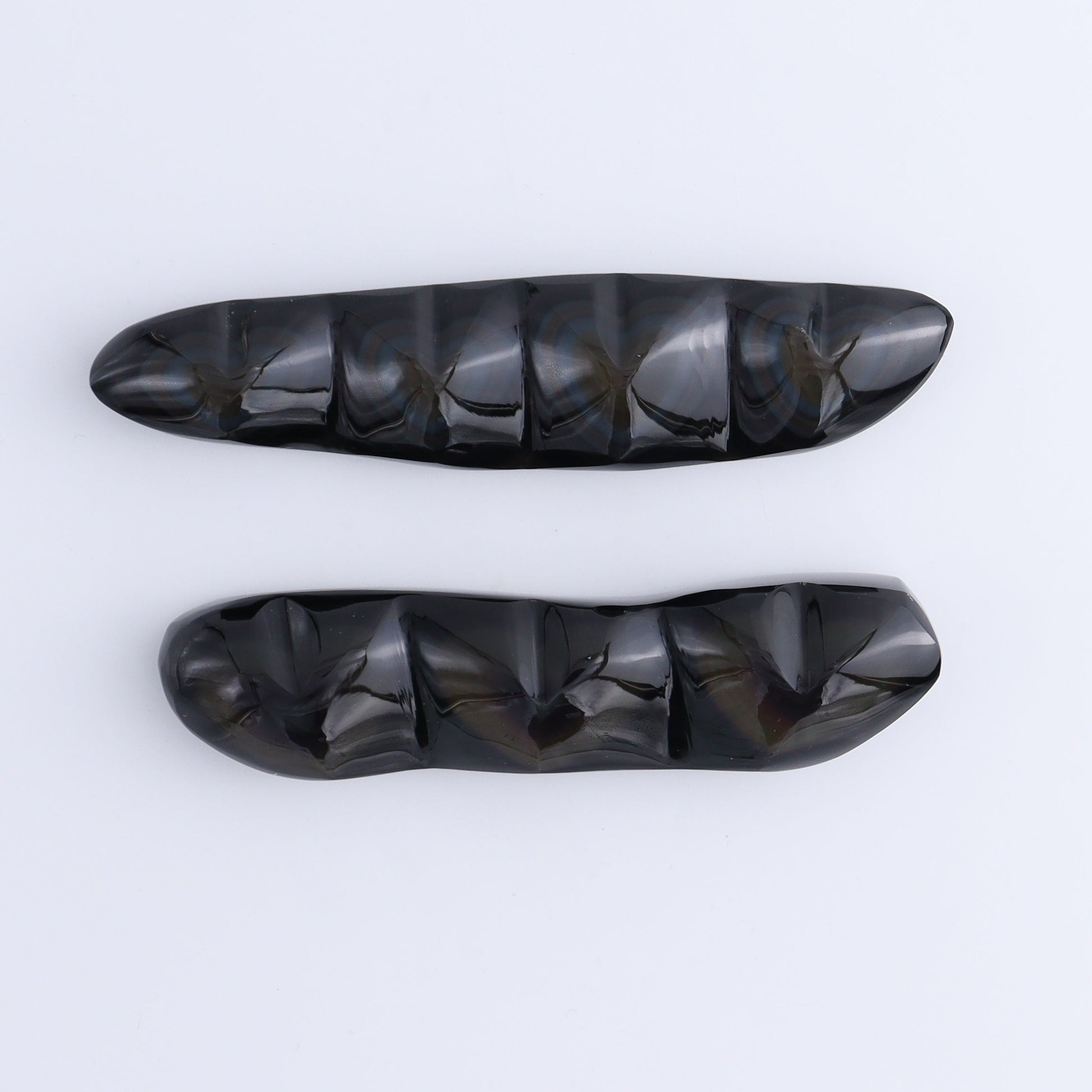 Rainbow Obsidian Heart Set of 2 - Expert Wholesale and Supplier of Wholesale Crystals & Bulk Gemstones, ["Hearts","Mexico","Obsidian","Rainbow Obsidian"]