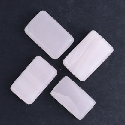 Pink Mangano Calcite Rectangles Set of 8 - Expert Wholesale and Supplier of Wholesale Crystals & Bulk Gemstones, ["Calcite","Hearts","Madagascar","Pink Calcite"]