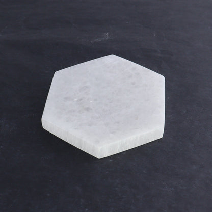 One Selenite (Satin Spar) Hexagon Charging Plate - Expert Wholesale and Supplier of Wholesale Crystals & Bulk Gemstones, ["close_30","Hexagon","Morocco","Selenite"]