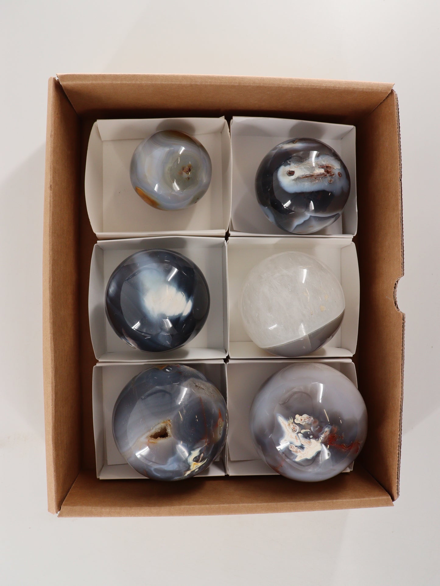 Agate Spheres Set of 6