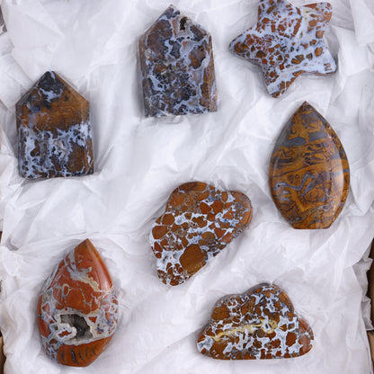 Brecciated Jasper Moons, Stars, Towers, Clouds, and Flames Set of 10 - Expert Wholesale and Supplier of Wholesale Crystals & Bulk Gemstones, ["Brecciated Jasper","Clouds","flames","Indonesia","moons","stars","Towers"]