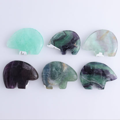 Fluorite Bears set of 6 - Expert Wholesale and Supplier of Wholesale Crystals & Bulk Gemstones, ["Bears","Fluorite","Indonesia","Zuni Bears"]