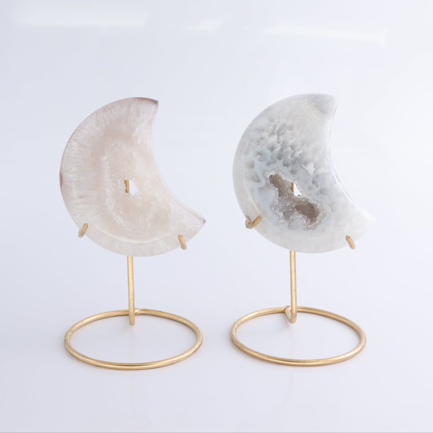 Agate Moons with Stand Set of 5