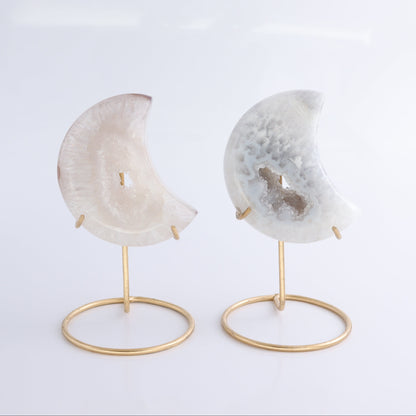 Agate Moons with Stand Set of 5