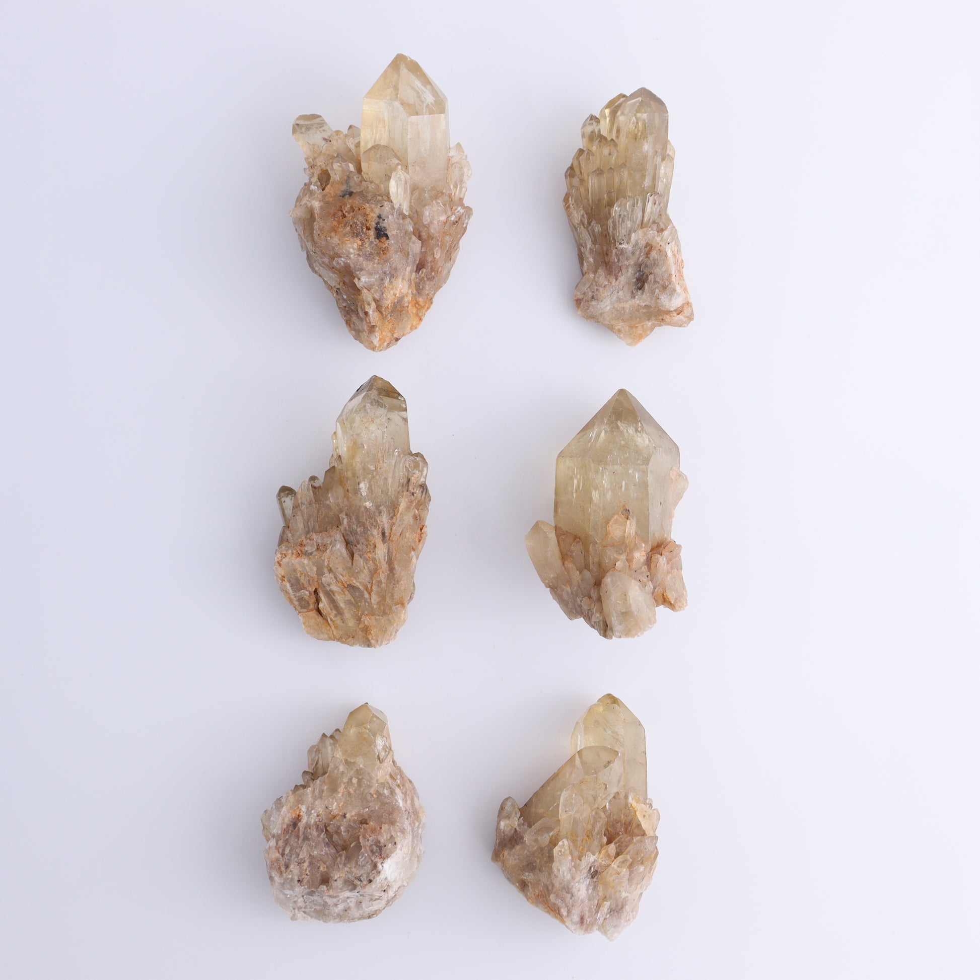 Imperfect Citrine Points Set of 6 - Expert Wholesale and Supplier of Wholesale Crystals & Bulk Gemstones, ["Citrine","Points","Rough","Roughs"]