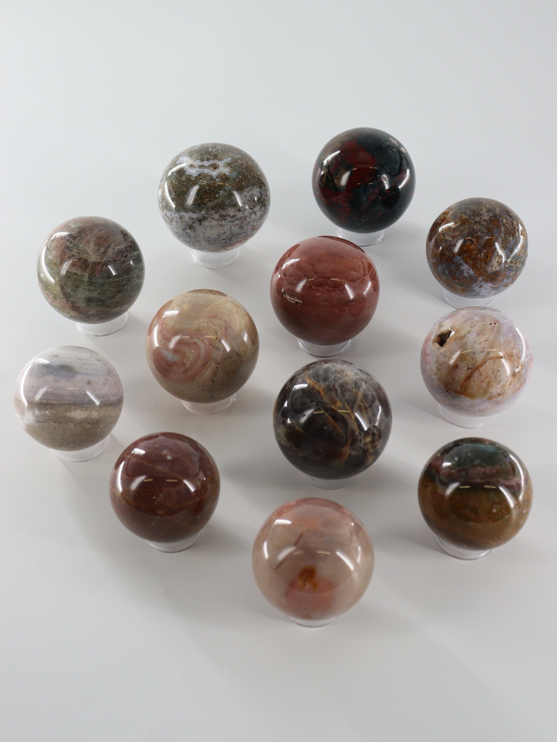 Fancy Jasper Spheres Set of 12 - Expert Wholesale and Supplier of Wholesale Crystals & Bulk Gemstones, []