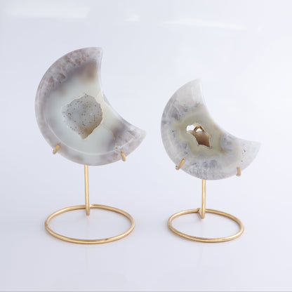 Agate Moons with Stand Set of 5