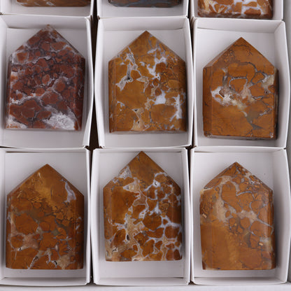 Brecciated Jasper Points Set of 9 - Expert Wholesale and Supplier of Wholesale Crystals & Bulk Gemstones, ["Brecciated Jasper","Indonesia","Points"]