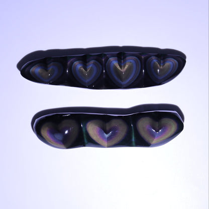 Rainbow Obsidian Heart Set of 2 - Expert Wholesale and Supplier of Wholesale Crystals & Bulk Gemstones, ["Hearts","Mexico","Obsidian","Rainbow Obsidian"]